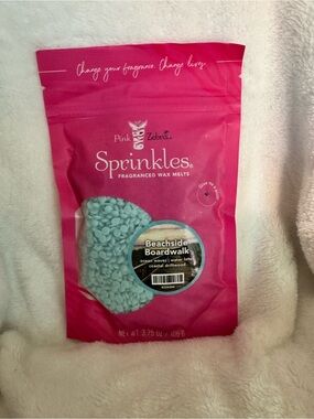 Pink Zebra Sprinkles Wax Melts - Bright Pink Pouch with Light Blue Beads